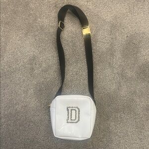 Stoney Clover Lane White Mini Waist Bag with Black Strap